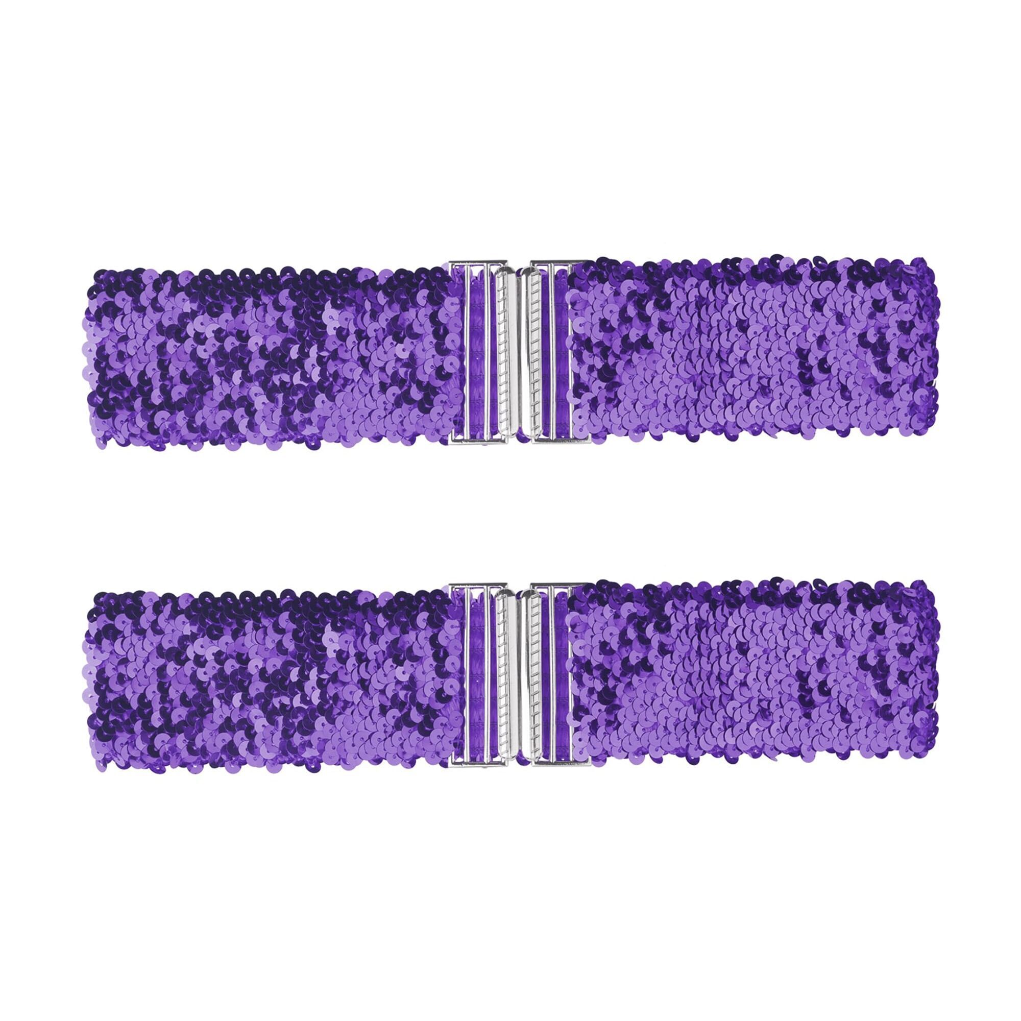 5648 Ladies Stretchy Wide Waist Belts Interlock Buckles Shinny Sequins